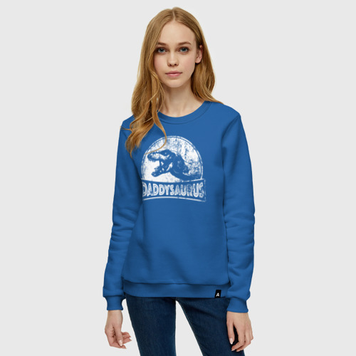 Женский свитшот хлопок Батязавр, цвет синий - фото 3