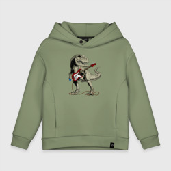 Детское худи Oversize хлопок Динозавр рокер