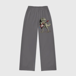 Женские брюки oversize без начеса хлопок Динозавр рокер
