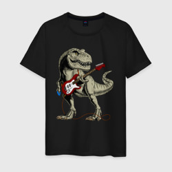 Мужская футболка хлопок Динозавр рокер