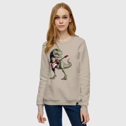 Женский свитшот хлопок Динозавр рокер - фото 2