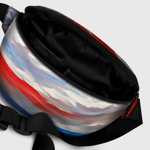 Поясная сумка 3D с принтом Флаг России в красках, фото #6