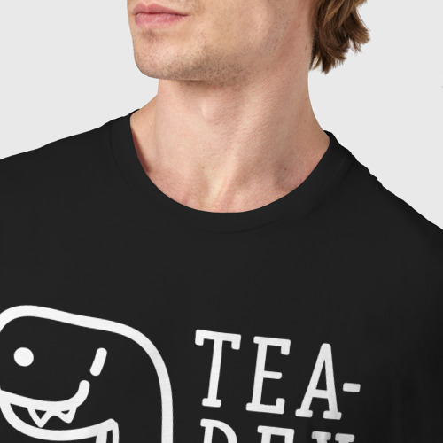 Мужская футболка хлопок Чайназавр Tea-Rex, цвет черный - фото 6