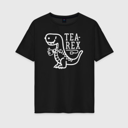 Женская футболка хлопок Oversize Чайназавр Tea-Rex