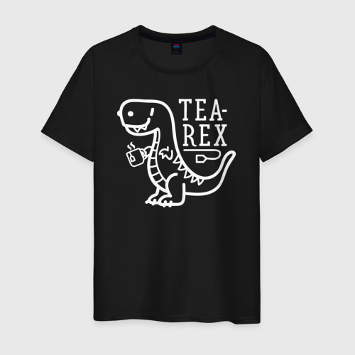 Мужская футболка хлопок Чайназавр Tea-Rex, цвет черный