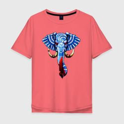 Мужская футболка хлопок Oversize Слон с тесаком