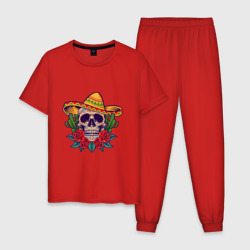 Мужская пижама хлопок Skull - Mexico