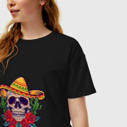 Женская футболка хлопок Oversize Skull - Mexico - фото 2