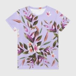 Женская футболка 3D Цветы Вересковый Сад