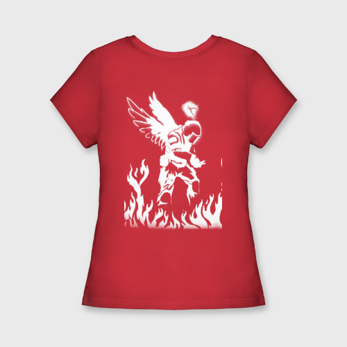 Женская футболка хлопок Slim CS:GO - Graffiti defuse Angel , цвет красный - фото 2