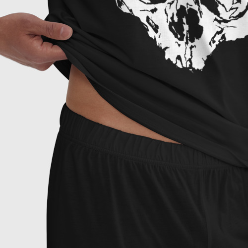 Мужская пижама хлопок Deftones с черепом, цвет черный - фото 6