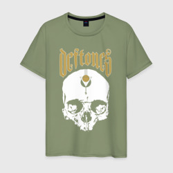 Мужская футболка хлопок Deftones с черепом