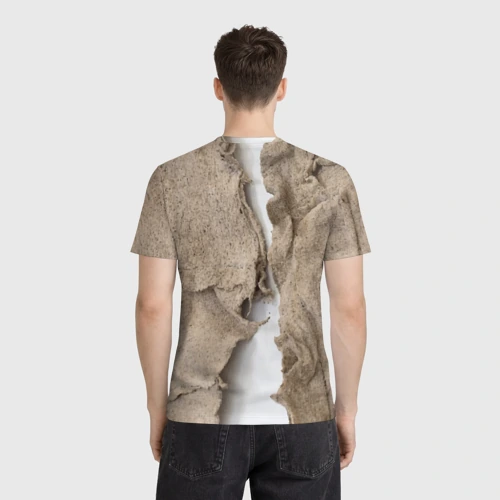 Мужская футболка 3D с принтом Только для Италии Мешковина Рваньё Only for Italy Burlap Rags, вид сзади #2