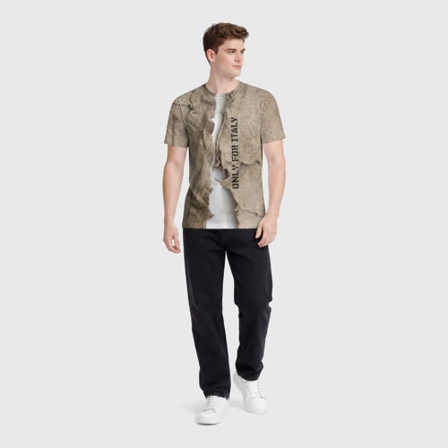 Мужская футболка 3D с принтом Только для Италии Мешковина Рваньё Only for Italy Burlap Rags, вид сбоку #3