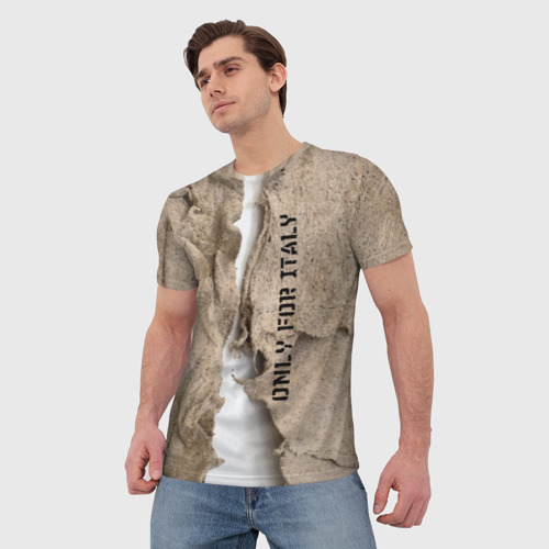 Мужская футболка 3D Только для Италии Мешковина Рваньё Only for Italy Burlap Rags, цвет 3D печать - фото 3