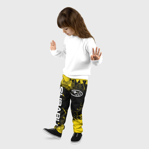 Детские брюки 3D Субару - Subaru Желтые пятна, цвет 3D печать - фото 3
