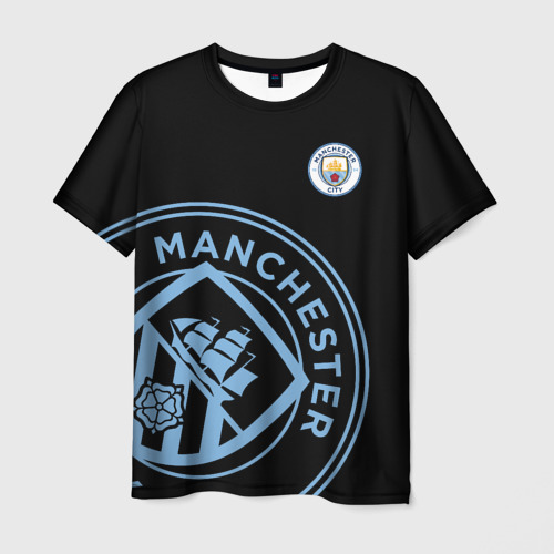 Мужская футболка 3D с принтом Manchester city Манчестер сити, вид спереди #2
