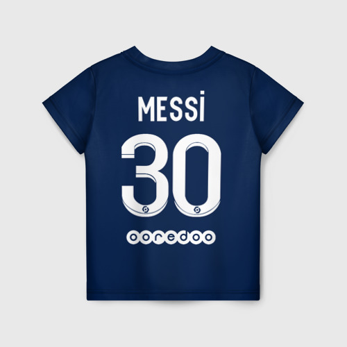 Детская футболка с принтом Месси PSG ПСЖ домашняя форма 22-23, вид сзади №1