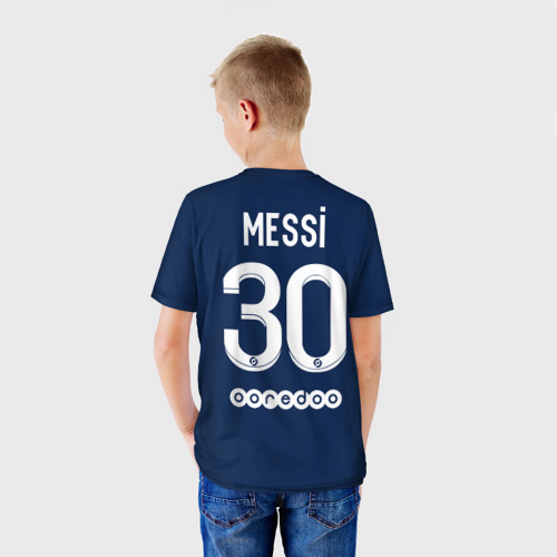 Детская футболка 3D Месси PSG ПСЖ домашняя форма 22-23, цвет 3D печать - фото 4