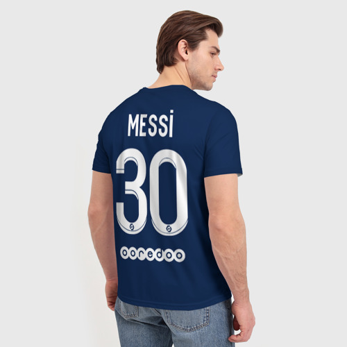 Мужская футболка 3D Месси PSG ПСЖ домашняя форма 22-23 - фото 4