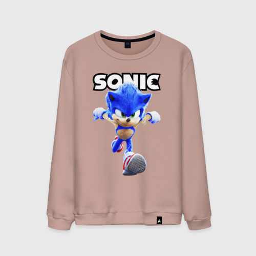Мужской свитшот хлопок Sonic the Hedgehog 2, цвет пыльно-розовый