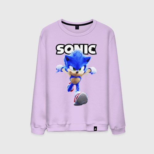 Мужской свитшот хлопок с принтом Sonic the Hedgehog 2, вид спереди #2
