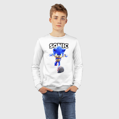 Детский свитшот хлопок Sonic the Hedgehog 2, цвет белый - фото 7