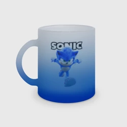Кружка матовая стеклянная Sonic the Hedgehog run