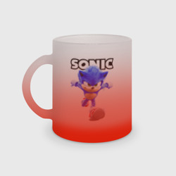 Кружка матовая стеклянная Sonic the Hedgehog run