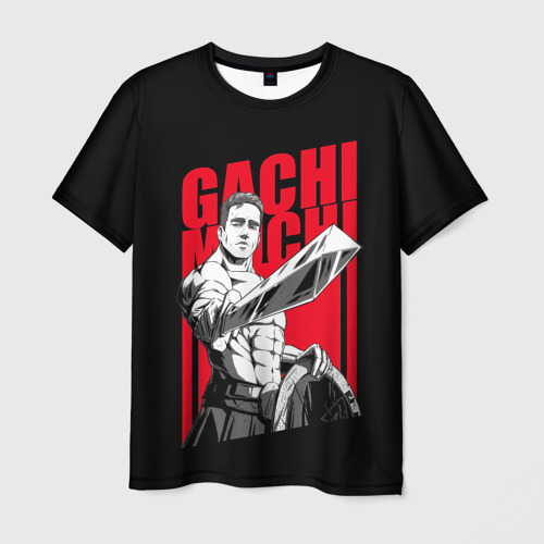 Мужская футболка 3D с принтом Gachimuchi warrior Гачимучи воин, вид спереди #2