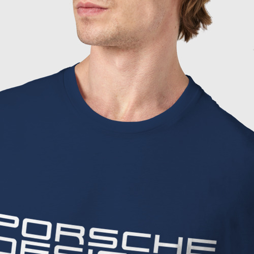 Мужская футболка хлопок Porsche design [FS], цвет темно-синий - фото 6