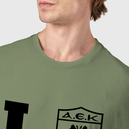Мужская футболка хлопок с принтом AEK Athens Love Классика, фото #4