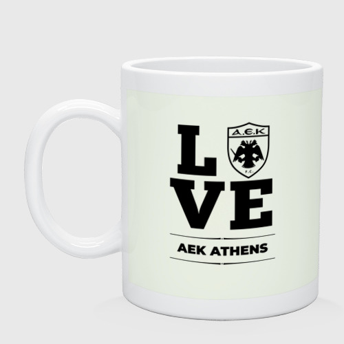 Кружка керамическая с принтом AEK Athens Love Классика, вид спереди #2