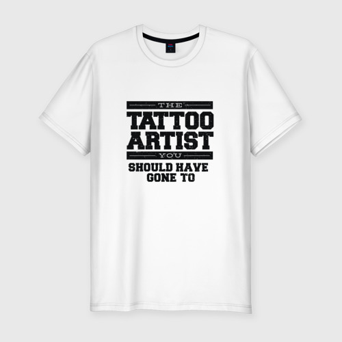 Мужская футболка хлопок Slim Tattoo Artist Татуировщик фраза, цвет белый