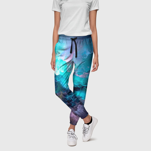 Женские брюки 3D Морской шторм, цвет 3D печать - фото 3