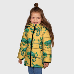 Зимняя куртка для девочек 3D Хамелеон принт - фото 2