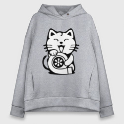 Женское худи Oversize хлопок JDM Cat & Engine Japan