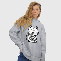 Женское худи Oversize хлопок JDM Cat & Engine Japan - фото 2