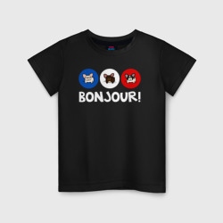 Детская футболка хлопок Бонжур французский бульдог