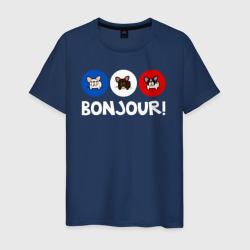 Бонжур французский бульдог – Мужская футболка хлопок с принтом купить со скидкой в -20%