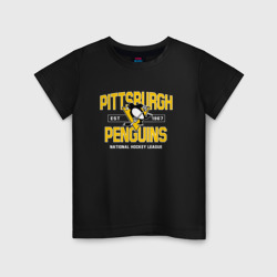 Детская футболка хлопок Pittsburgh Penguins Питтсбург Пингвинз