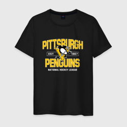 Pittsburgh Penguins Питтсбург Пингвинз – Мужская футболка хлопок с принтом купить со скидкой в -20%