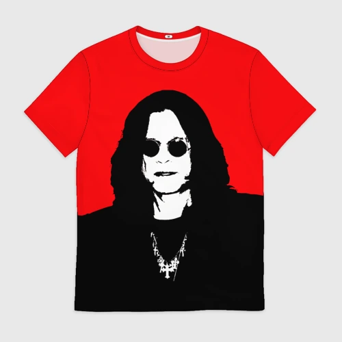 Мужская футболка 3D с принтом Ozzy Osbourne Оззи Осборн, вид спереди #2