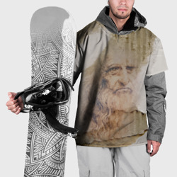 Накидка на куртку 3D Леонардо да Винчи - автопортрет на порванном гофрированном картоне