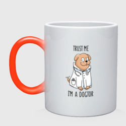 Кружка хамелеон Trust me im a dogtor Верь мне я догтор