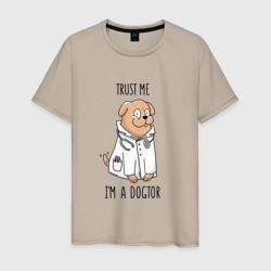 Мужская футболка хлопок Trust me im a dogtor Верь мне я догтор