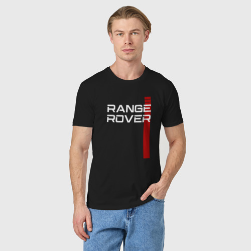 Мужская футболка хлопок с принтом RANGE ROVER LAND ROVER, фото на моделе #1