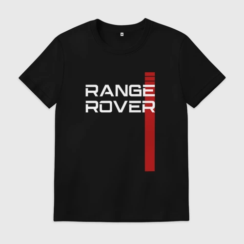 Мужская футболка хлопок с принтом RANGE ROVER LAND ROVER, вид спереди #2