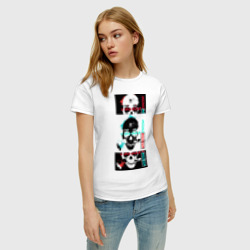 Женская футболка хлопок Мир и любовь, жизнь и смерть negative - фото 2