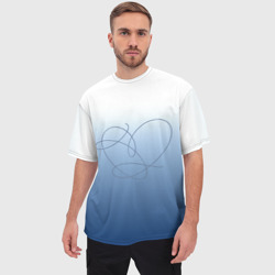 Мужская футболка oversize 3D Сердце love yourself - фото 2